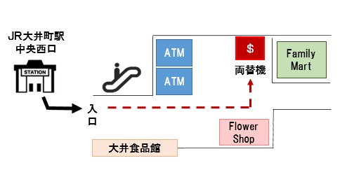 外貨両替機地図